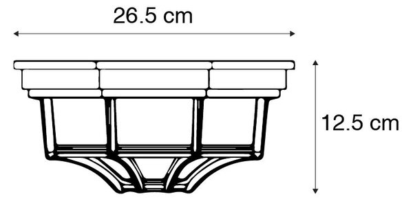 Lampa sufitowa rustykalna ciemnoszara 26,5 IP44 - Bri