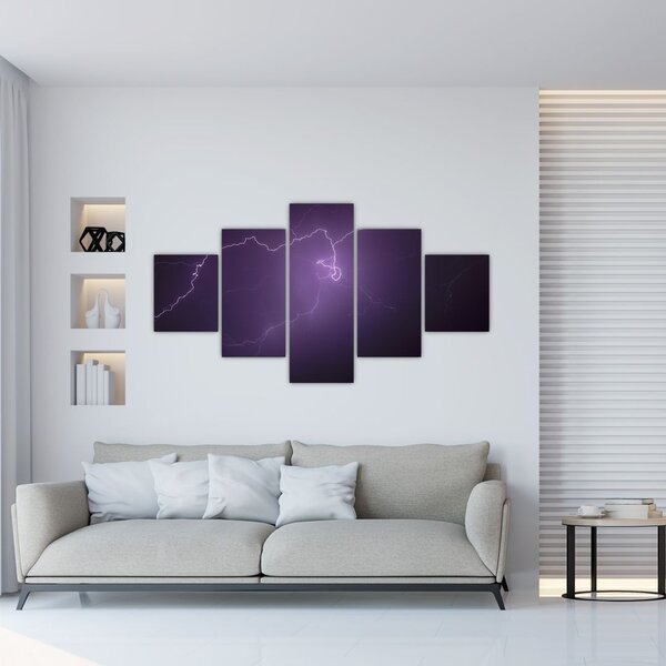 Obraz błyskawicy na niebie (125x70 cm)