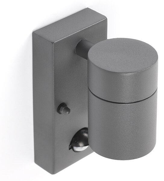 Lampa ścienna zewnętrzna antracytowa IP44 z czujnikiem ruchu - Solo