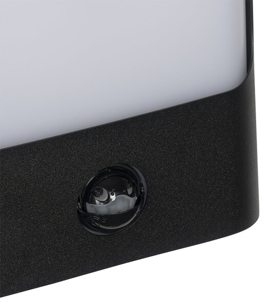Lampa ścienna czarna z LED IP44 z czujnikiem ruchu - Khuvan