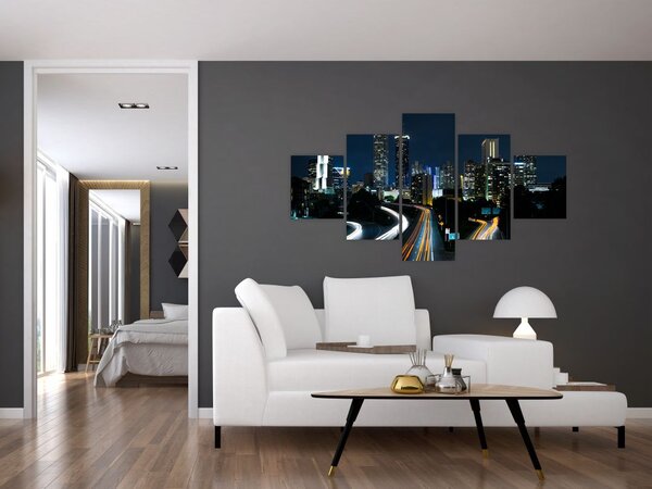 Obraz nocnej metropolii (125x70 cm)
