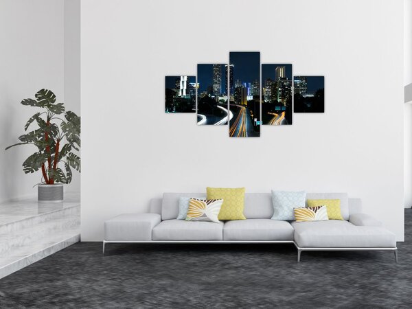 Obraz nocnej metropolii (125x70 cm)