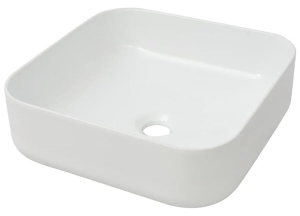 Umywalka ceramiczna kwadratowa 39x39x13,5 cm, biała
