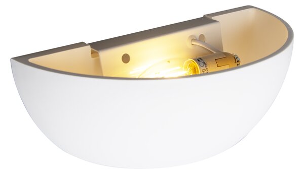 Nowoczesna lampa ścienna biała - Hiske