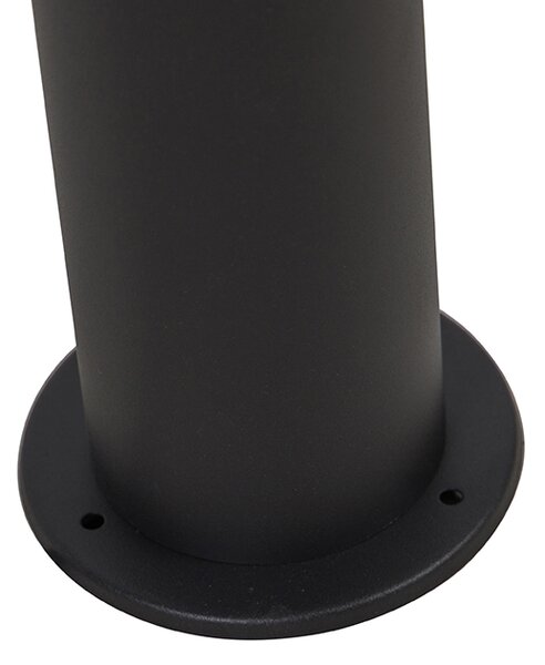 Lampa zewnętrzna czarna z opalem białym kloszem 50 cm - Odense