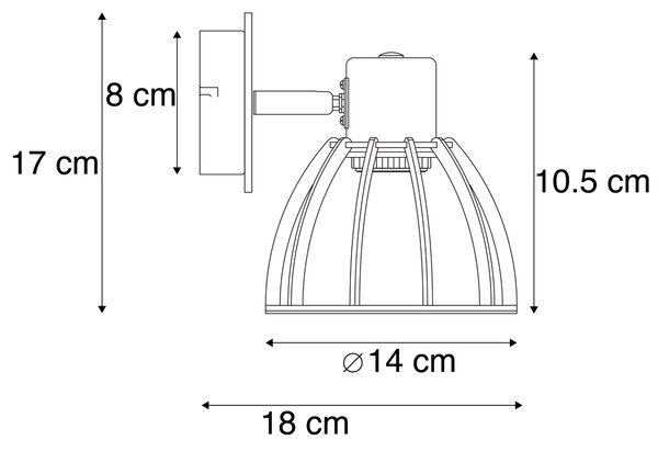 Industrialna lampa ścienna czarna - Fotu