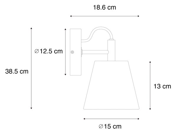 Rustykalna lampa ścienna drewniana z szarym - Cupy