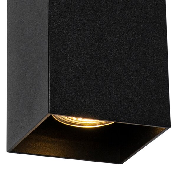 Designerska kwadratowa lampa ścienna czarna - Sabbir