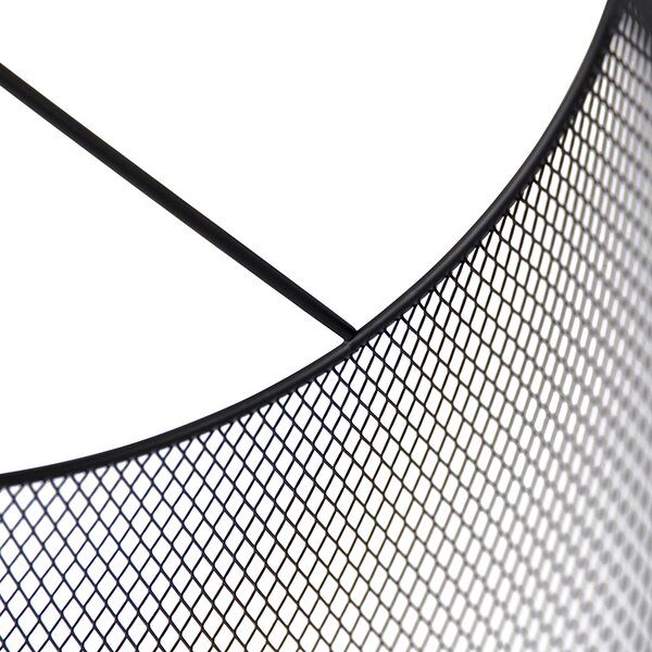Industrialna lampa sufitowa czarna - Drum Mesh