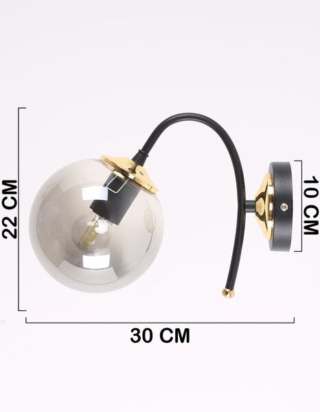 Czarno-szary kinkiet ø 15 cm Yoyo – Squid Lighting