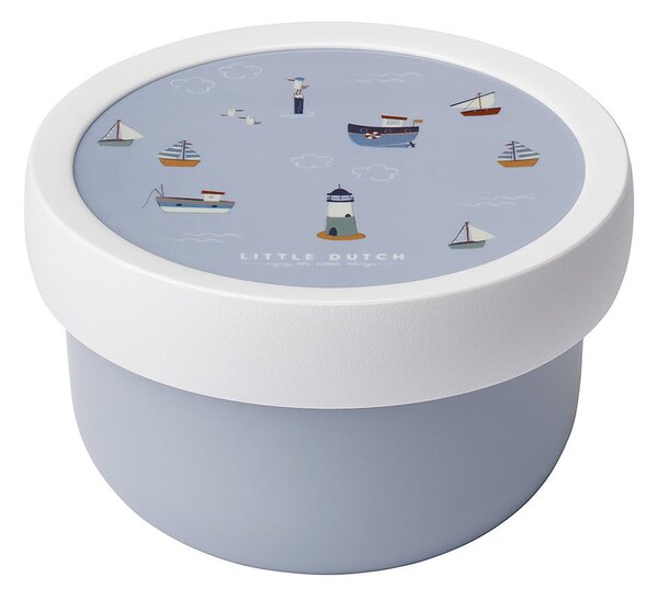 Biały/jasnoniebieski plastikowy pojemnik śniadaniowy dla dzieci Sailors Bay by Little Dutch – Mepal