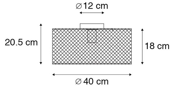 Industrialna lampa sufitowa czarna - Drum Mesh