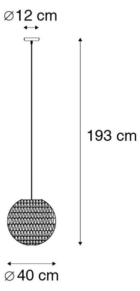 Retro lampa wisząca biała 40 cm - Lina Ball 40