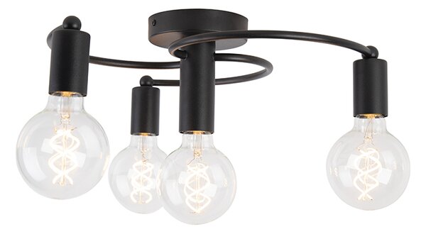 Lampa sufitowa w stylu art deco czarna 4-światłowa - Facil