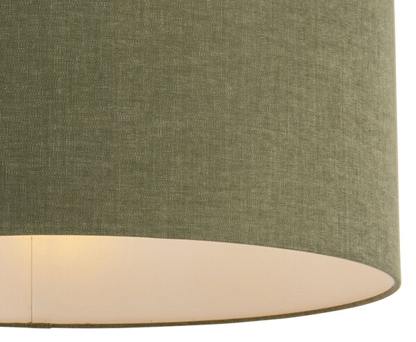 Lampa wisząca czarna z zielonym kloszem 50 cm - Combi 1