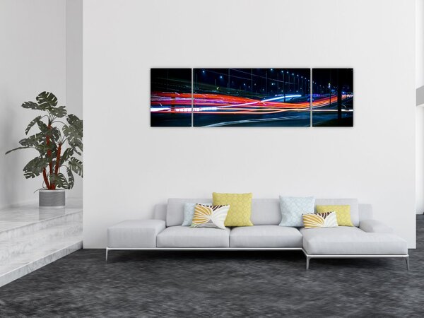 Obraz miasto nocą (170x50 cm)