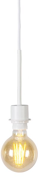 Nowoczesna lampa wisząca biała z białym kloszem 50 cm - Combi 1