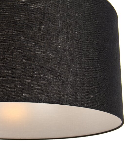 Nowoczesna lampa wisząca biała z czarnym kloszem 50 cm - Combi 1