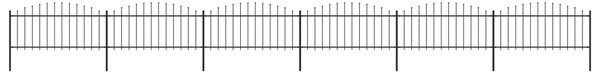 Panele ogrodzeniowe z grotami, stal, (0,5-0,75)x10,2 m, czarne