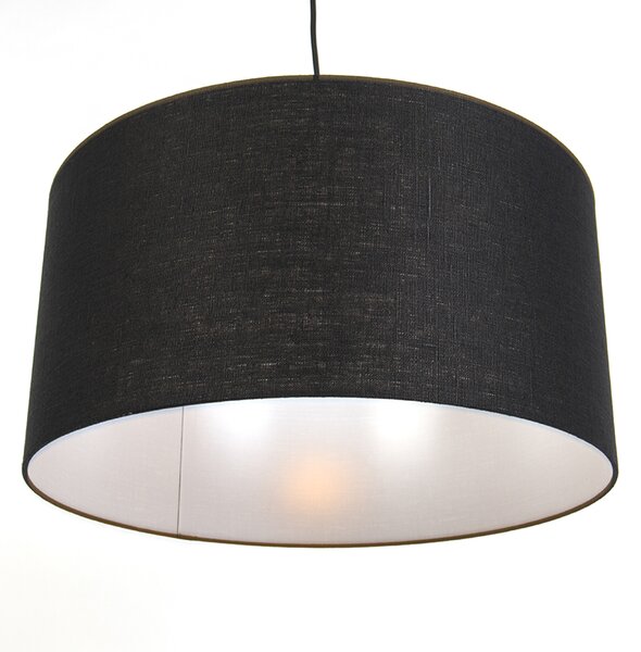 Nowoczesna lampa wisząca czarna z czarnym kloszem 50 cm - Combi 1