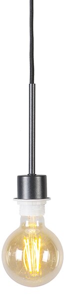 Nowoczesna lampa wisząca czarna z czarnym kloszem 50 cm - Combi 1