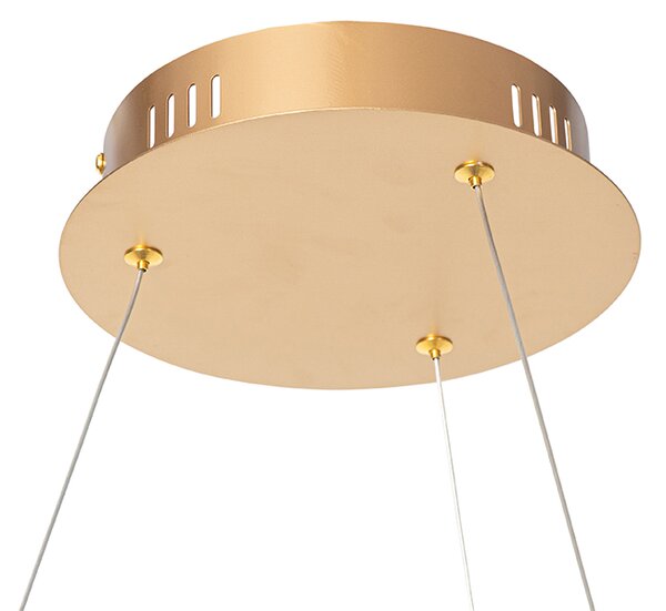 Designerska lampa wisząca złota 80 cm z wbudowanym LED o 3 stopniach ściemniania - Anello