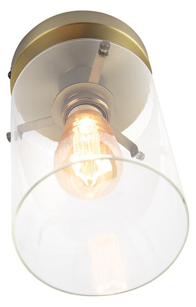 Nowoczesna lampa sufitowa brązowa ze szkłem - Dome