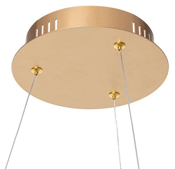Designerska lampa wisząca złota 60 cm z wbudowanym LED o 3-stopniowej regulacji jasności - Anello