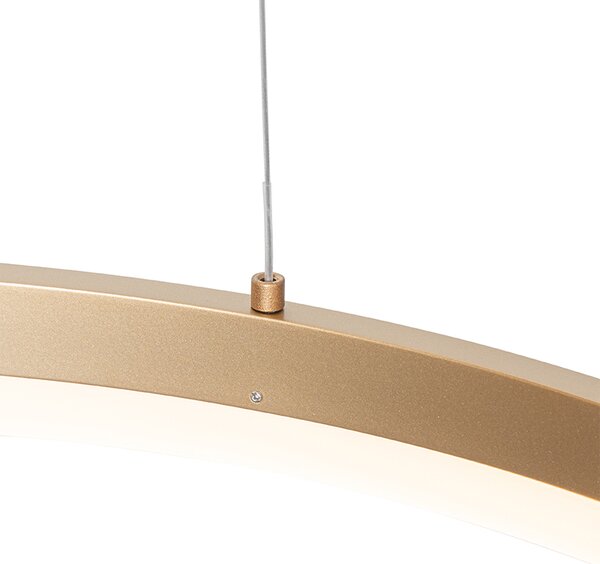 Designerska lampa wisząca złota 60 cm z wbudowanym LED o 3-stopniowej regulacji jasności - Anello