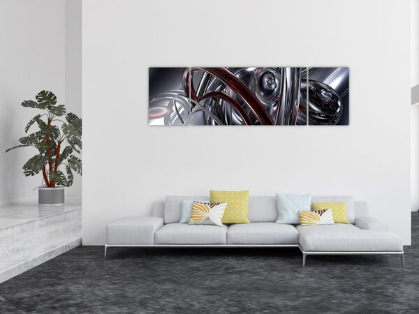 Obraz szarej abstrakcji (170x50 cm)