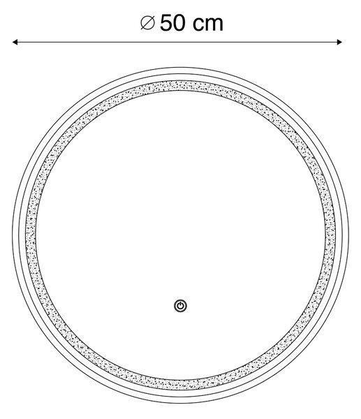 Lustro łazienkowe miedziane 50 cm z LED, 3-stopniowe ściemnianie dotykowe, okrągłe - Miral