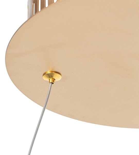 Designerska lampa wisząca złota 80 cm z wbudowanym LED o 3 stopniach ściemniania - Anello
