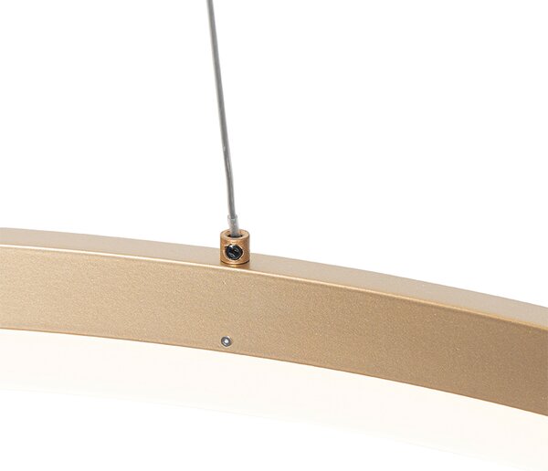 Designerska lampa wisząca złota 80 cm z wbudowanym LED o 3 stopniach ściemniania - Anello