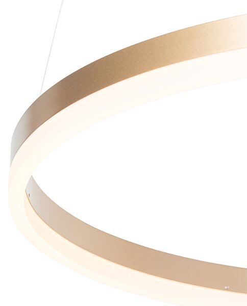 Designerska lampa wisząca złota 60 cm z wbudowanym LED o 3-stopniowej regulacji jasności - Anello
