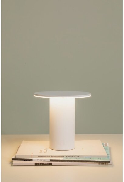 Biała lampa stołowa LED ze ściemniaczem (wysokość 18 cm) Fungo – Remember