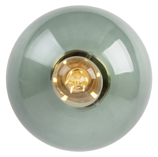 Lampa sufitowa w stylu art deco mosiądz z zielonym szkłem - Pallon