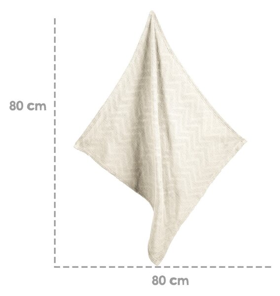 Kremowy dzianinowy koc dziecięcy z bawełny organicznej 80x80 cm Seashells – Roba