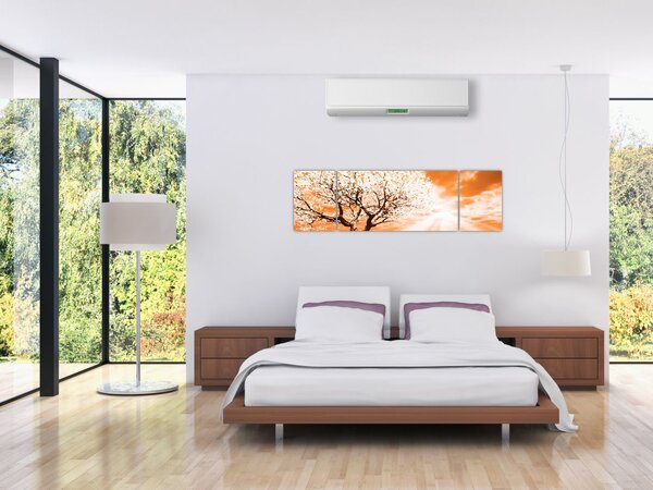 Pomarańczowy obraz drzewa (170x50 cm)