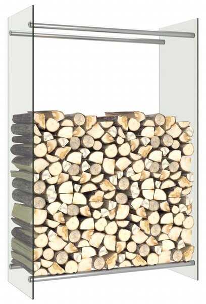 Stojak na drewno opałowe, przezroczysty, 80x35x120 cm, szklany