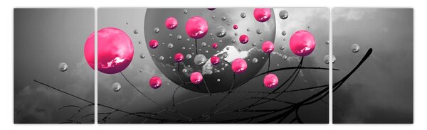 Obraz różowych abstrakcyjnych kul (170x50 cm)