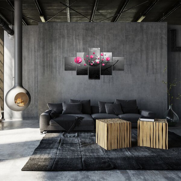Obraz różowych abstrakcyjnych kul (125x70 cm)