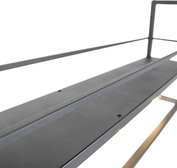 Lampa wisząca czarna z półką 4-światła - Cage Rack