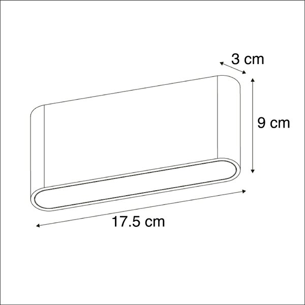 Lampa ścienna biała 17,5 cm z LED IP65 - Batt