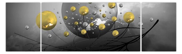 Obraz złotych abstrakcyjnych kul (170x50 cm)