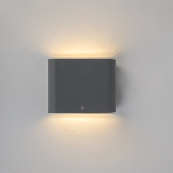 Lampa ścienna antracytowa 11,5 cm z LED IP65 - Batt