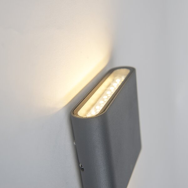 Lampa ścienna antracytowa 11,5 cm z LED IP65 - Batt