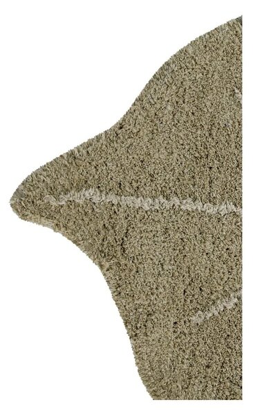 Bawełniany dywan dziecięcy w kolorze khaki tkany ręcznie odpowiedni do prania 75x100 cm Mini Monstera Olive – Lorena Canals