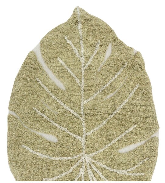 Bawełniany dywan dziecięcy w kolorze khaki tkany ręcznie odpowiedni do prania 75x100 cm Mini Monstera Olive – Lorena Canals