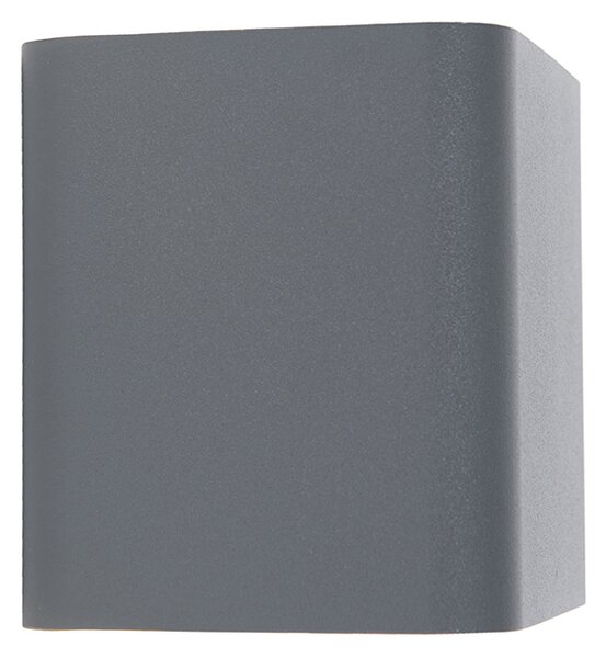 Nowoczesna lampa ścienna ciemnoszara z LED IP54 kwadratowa - Evi