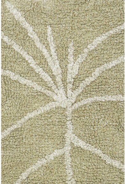 Bawełniany dywan dziecięcy w kolorze khaki tkany ręcznie odpowiedni do prania 75x100 cm Mini Monstera Olive – Lorena Canals